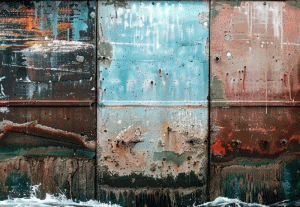 El rompeolas. Geometría frente al mar. Bloques de hormigón.